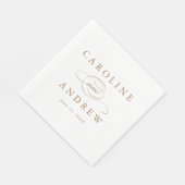 Serviette En Papier Élégant Mariage d'or Script (Coin)