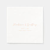 Serviette En Papier Élégant mariage écriture gras pêche (Devant)