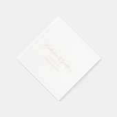 Serviette En Papier Élégant mariage écriture gras pêche (Coin)
