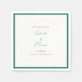 Serviette En Papier Élégant Mariage Emerald Green Serviettes (Devant)