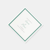 Serviette En Papier Élégant Mariage Emerald Green Serviettes (Coin)