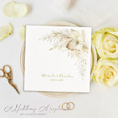 Serviette En Papier Élégant Mariage en herbe Boho Pampas