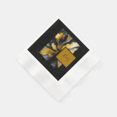 Serviette En Papier élégant mariage en marbre noir (Coin)