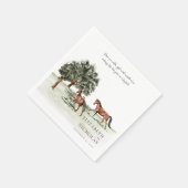 Serviette En Papier Elégant Mariage équestre aquarelle (Coin)