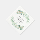 Serviette En Papier Élégant Mariage Eucalyptus (Coin)