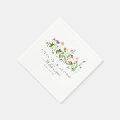 Serviette En Papier Élégant Mariage Fleur des Champs (Coin)