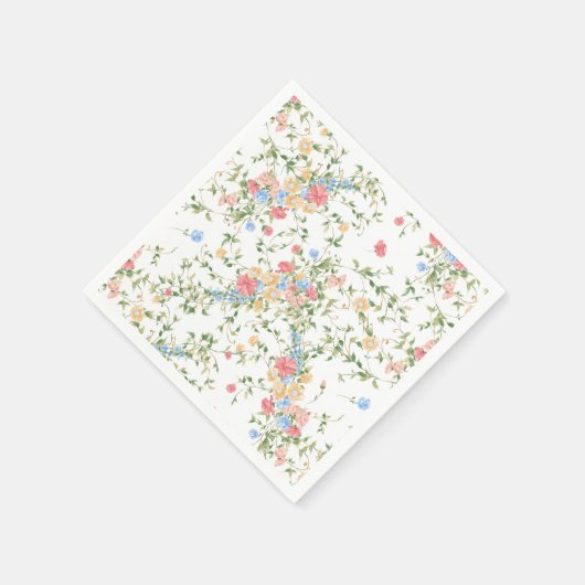 Serviette En Papier Élégant Mariage Fleur sauvage (Coin)