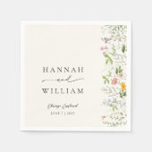 Serviette En Papier Élégant Mariage Fleur sauvage de jardin (Devant)