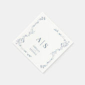 Serviette En Papier Élégant Mariage floral (Coin)