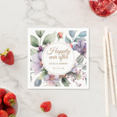 Serviette En Papier Elégant mariage floral aquarelle (En situation)