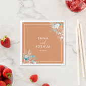 Serviette En Papier Élégant Mariage floral Boho (En situation)