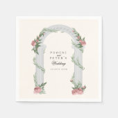 Serviette En Papier Élégant Mariage Floral Colonne Jardin Mariage (Devant)