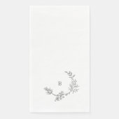 Serviette En Papier Élégant Mariage floral croqué (Devant)