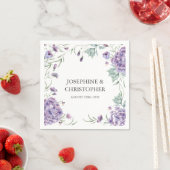 Serviette En Papier Élégant Mariage floral d'Hydrangée violette (En situation)