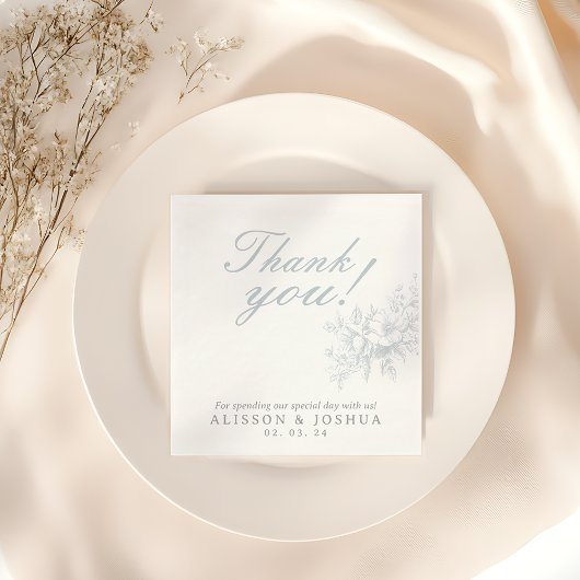 Serviette En Papier Élégant Mariage Floral Floral