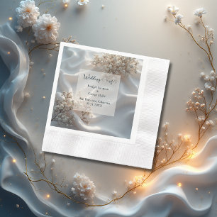 Serviette En Papier Élégant mariage floral romantique de bébé souffle