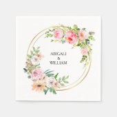Serviette En Papier Élégant Mariage Floral rose pâle (Devant)