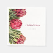 Serviette En Papier Élégant Mariage floral rose tropicale (Devant)