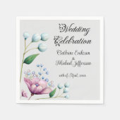 Serviette En Papier Élégant Mariage Floral Soft Botanical Romance (Devant)