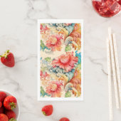 Serviette En Papier Élégant Mariage floral victorien (En situation)