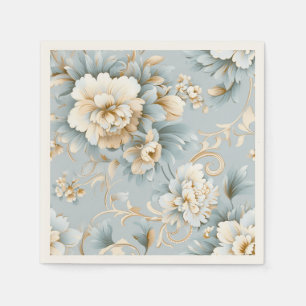 Serviette En Papier Élégant Mariage français en poudre bleu, blanc et 