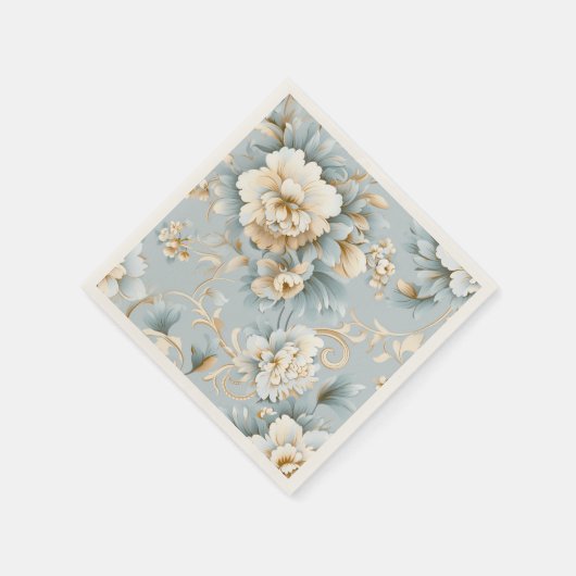 Serviette En Papier Élégant Mariage français en poudre bleu, blanc et (Coin)