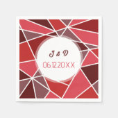 Serviette En Papier Élégant Mariage géométrique (Devant)