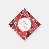 Serviette En Papier Élégant Mariage géométrique (Coin)