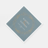 Serviette En Papier Élégant Mariage Gold Garland (Coin)