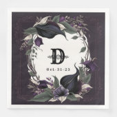 Serviette En Papier Élégant Mariage gothique monogramme (Devant)
