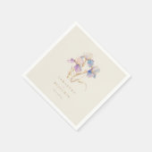 Serviette En Papier Élégant Mariage Iris (Coin)