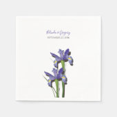 Serviette En Papier Élégant Mariage Iris violet (Devant)