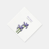 Serviette En Papier Élégant Mariage Iris violet (Coin)