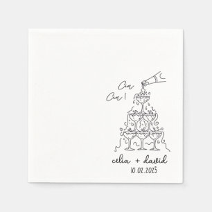 Serviette En Papier Élégant Mariage italien Cin Cin