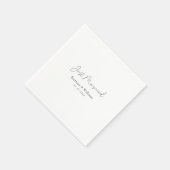 Serviette En Papier Élégant Mariage "Just Married" - Personnalisé (Coin)