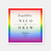 Serviette En Papier Élégant Mariage LGBTQ+ Pride (Devant)