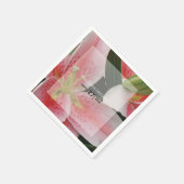 Serviette En Papier Élégant Mariage Lys Orientaux (Coin)