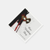 Serviette En Papier Élégant Mariage Masquerade (Coin)