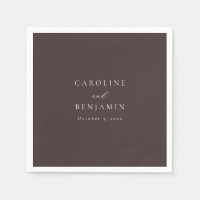 Élégant Mariage Minimaliste Brun Mocha Calligraphi