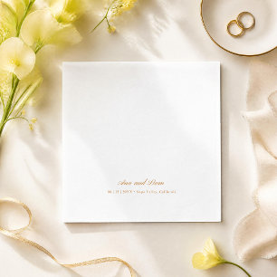 Serviette En Papier Élégant Mariage Minimaliste Moderne Script