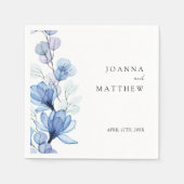 Serviette En Papier Élégant Mariage moderne bleu bleu foncé (Devant)