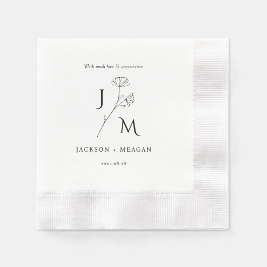 Serviette En Papier Élégant Mariage moderne Cocktail Papier Napktail (Devant)