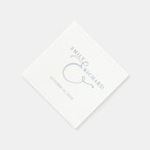 Serviette En Papier Élégant Mariage moderne Dusty Blue (Coin)