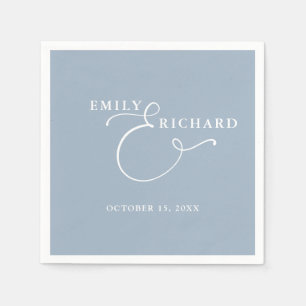 Serviette En Papier Élégant Mariage moderne Dusty Blue