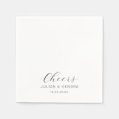 Serviette En Papier Élégant Mariage moderne noir et blanc (Devant)