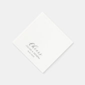 Serviette En Papier Élégant Mariage moderne noir et blanc (Coin)