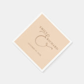 Serviette En Papier Élégant Mariage moderne Soft Peach (Coin)