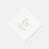 Serviette En Papier Élégant Mariage Monogramme (Coin)
