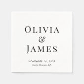 Serviette En Papier Élégant Mariage Monogramme de la mariée (Devant)