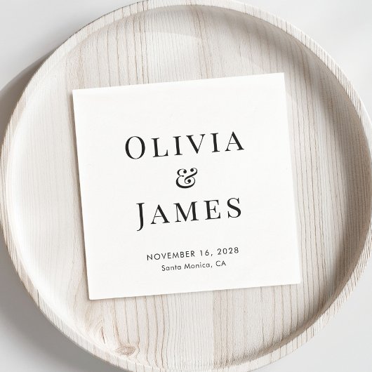 Serviette En Papier Élégant Mariage Monogramme de la mariée